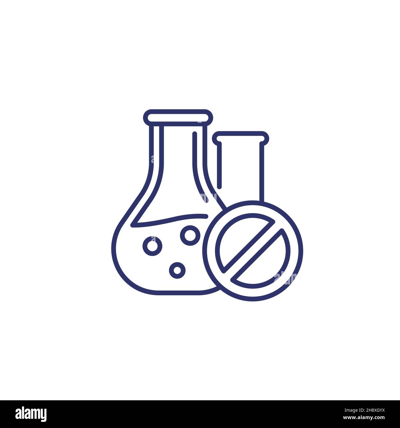 Chemikalienfrei, ohne Additive, Liniensymbol, Vektor Stock Vektor
