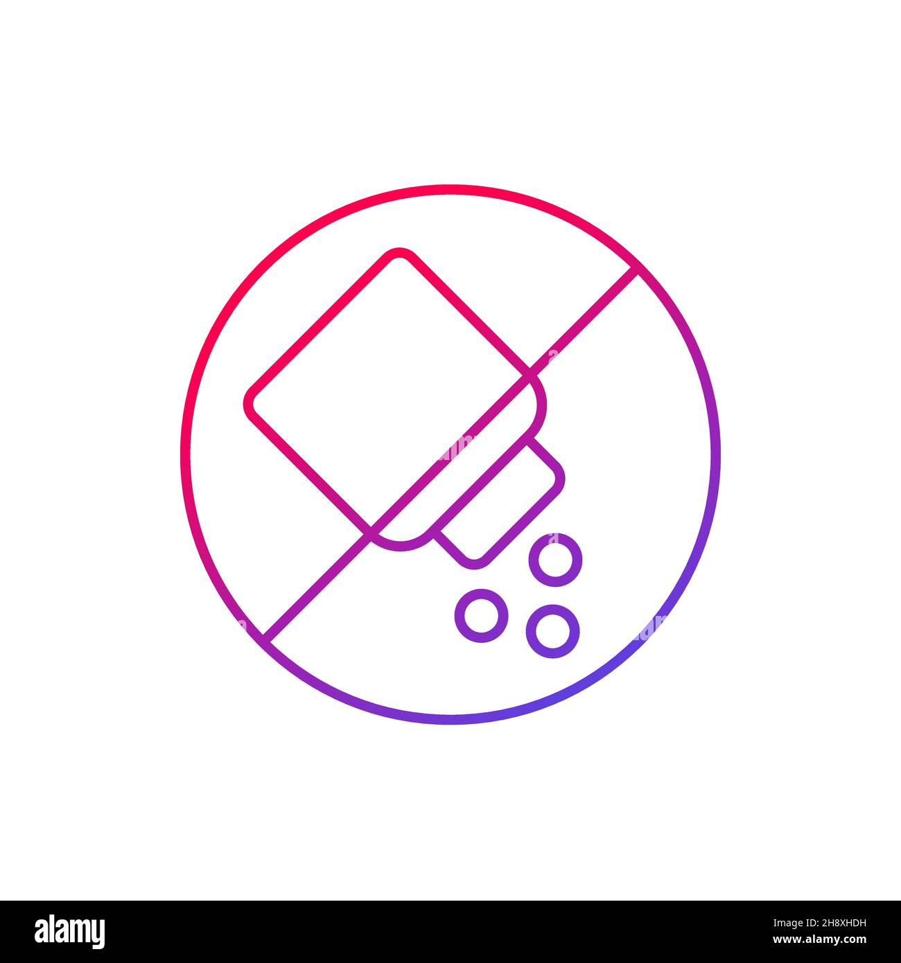 Chemikalienfrei, kein Additiv, lineares Symbol Stock Vektor