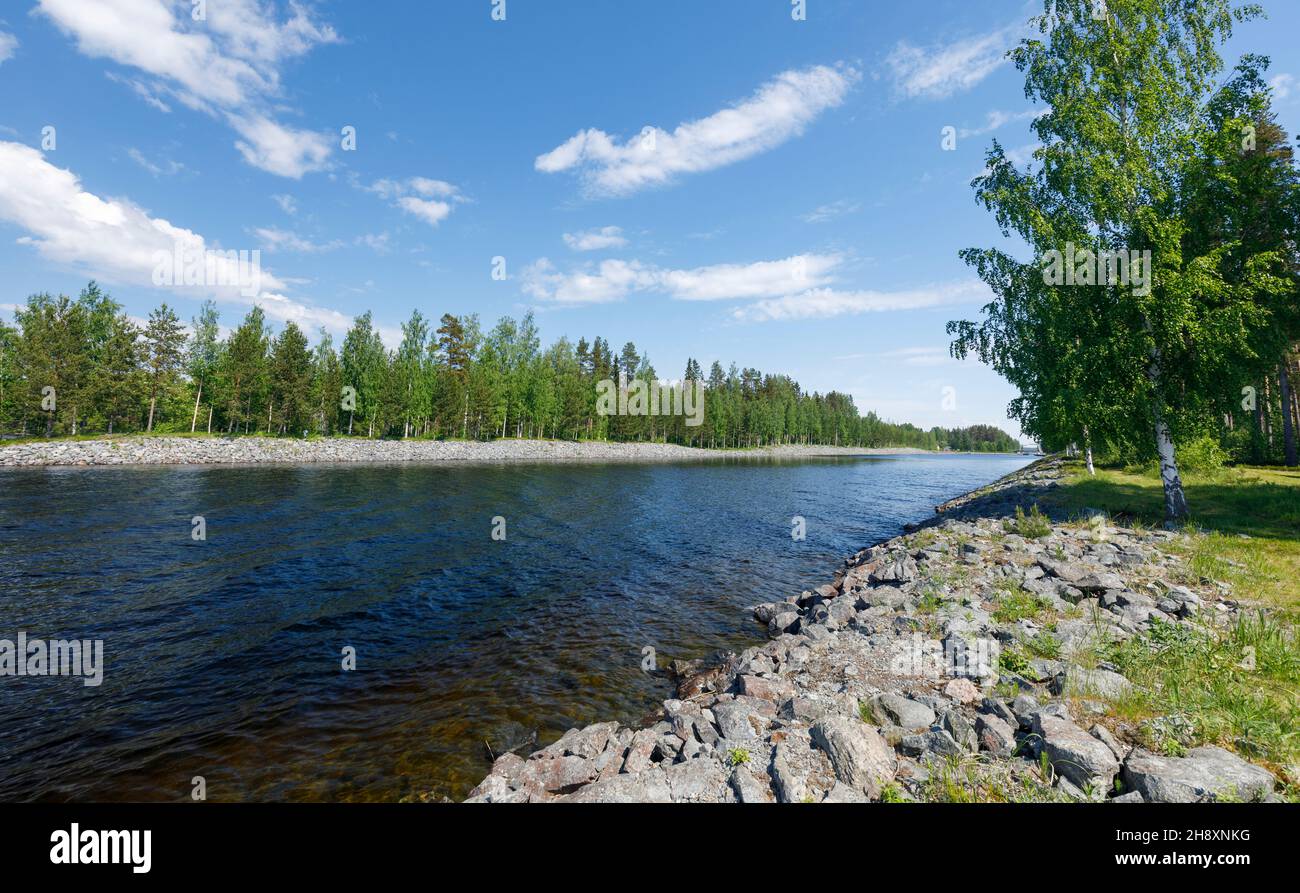 Eintritt zum Neiturin kanava Kanal vom See Keitele, Finnland Stockfoto