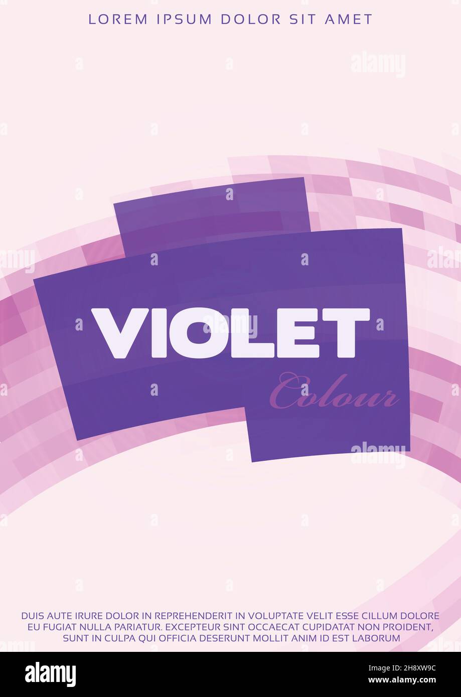 Einfache Postervorlage, in lila und violetten Farben gestaltet. Vektorgrafiken-Layout Stock Vektor