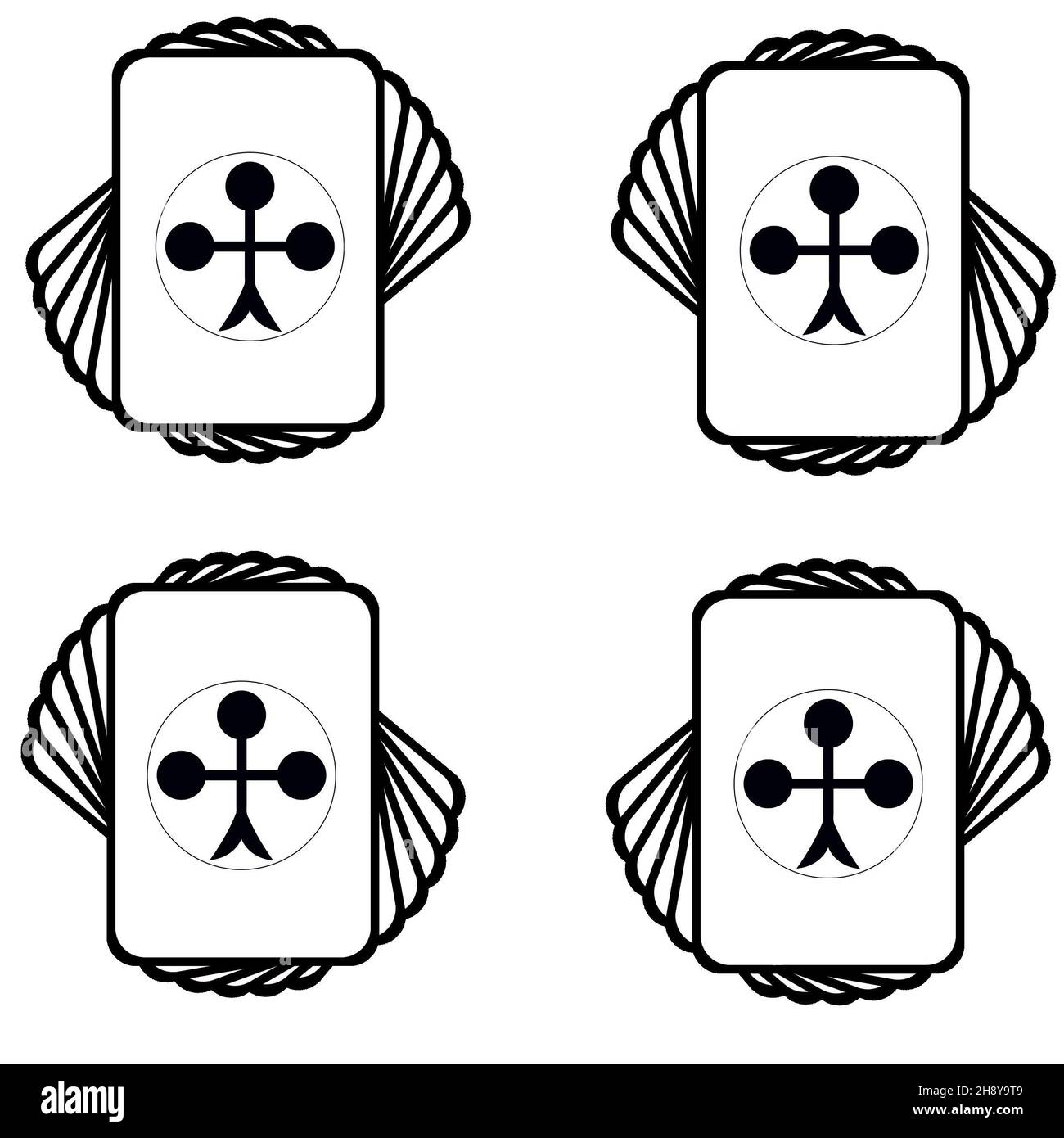 Visitenkartensymbol. Spielkarten. Minimalismus-Konzept. Stockfoto