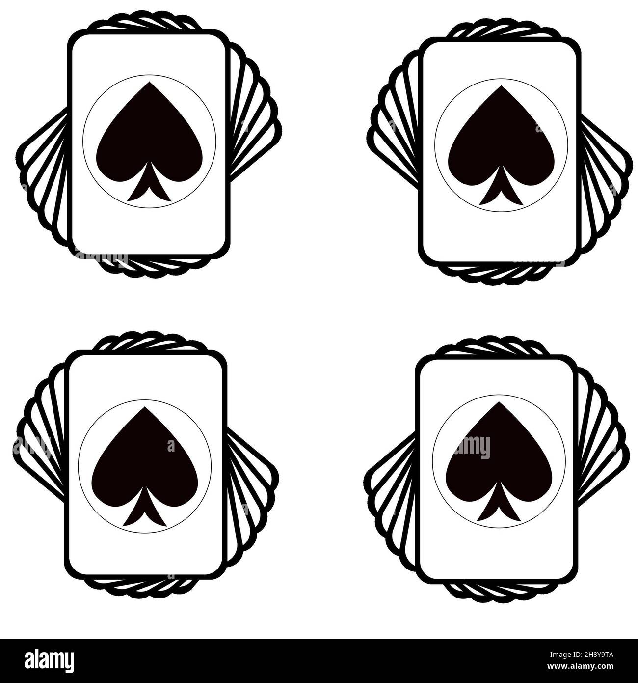 Visitenkartensymbol. Spielkarten. Minimalismus-Konzept. Stockfoto