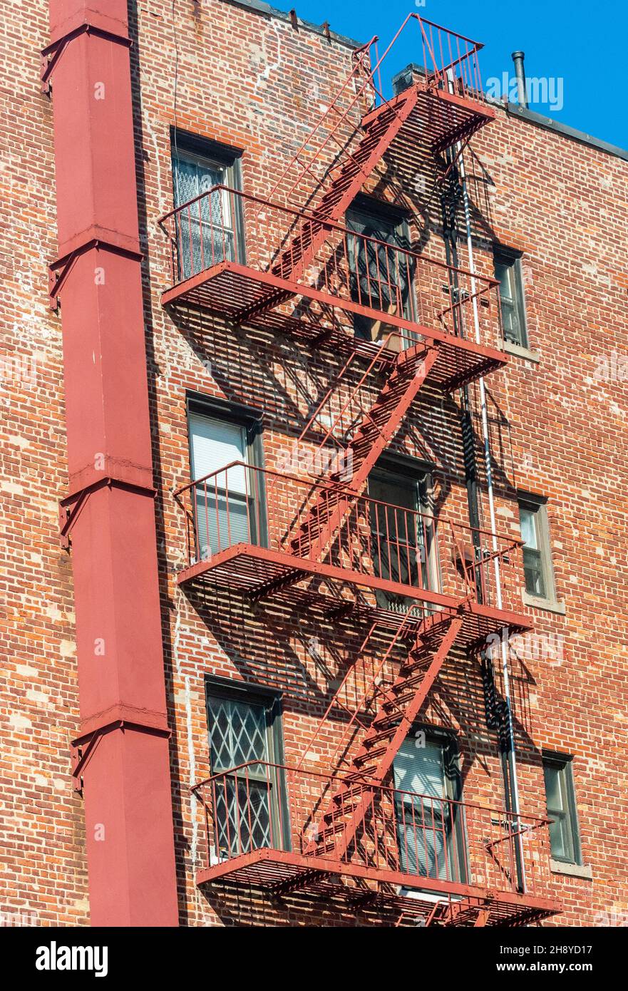 Feuertreppe in Brooklyn, New York City. Stockfoto