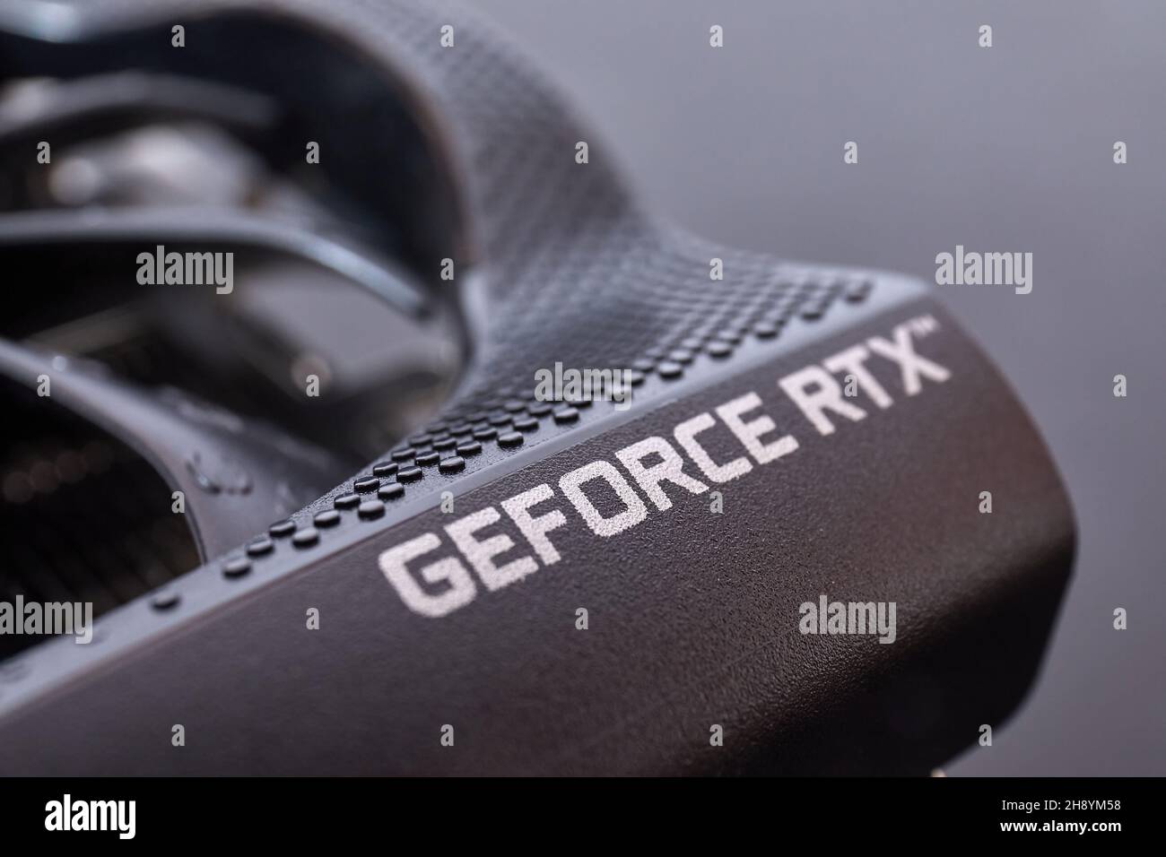 Details der GeForce RTX 3080 Nvidia GPU-Grafikkarte Stockfoto