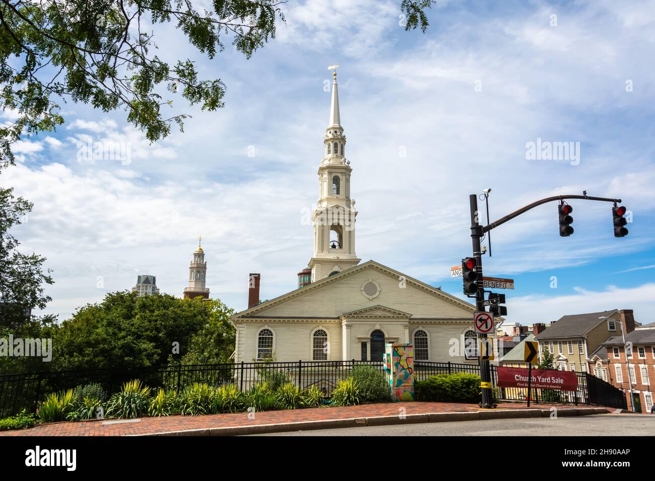 Providence, Rhode Island, Vereinigte Staaten von Amerika – 5. September 2016. Die erste Baptistenkirche in Amerika in Providence, RI. Stockfoto
