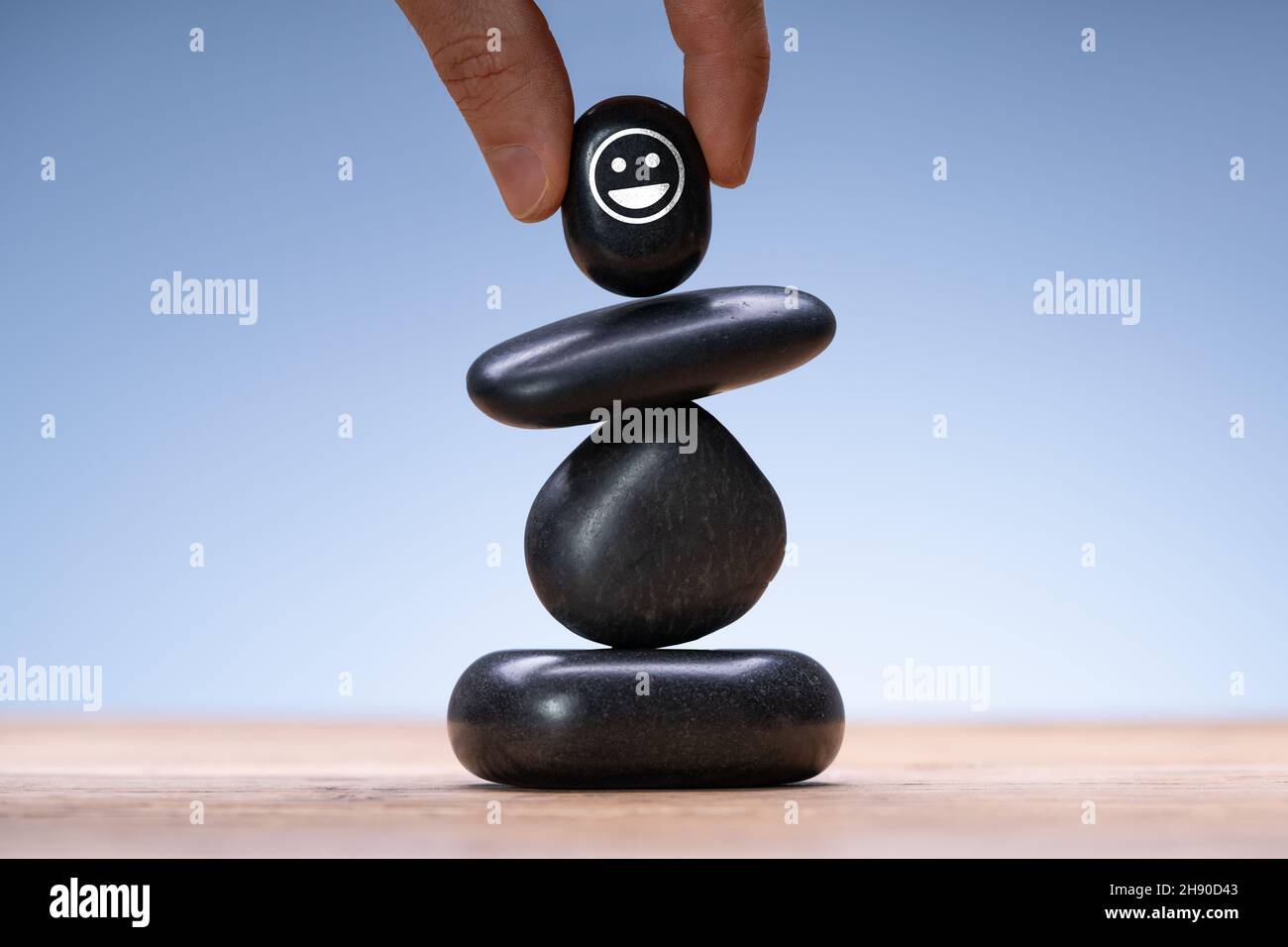 Harmonie Und Spa Stone Balance. Inspiration Für Natürliche Stabilität Stockfoto
