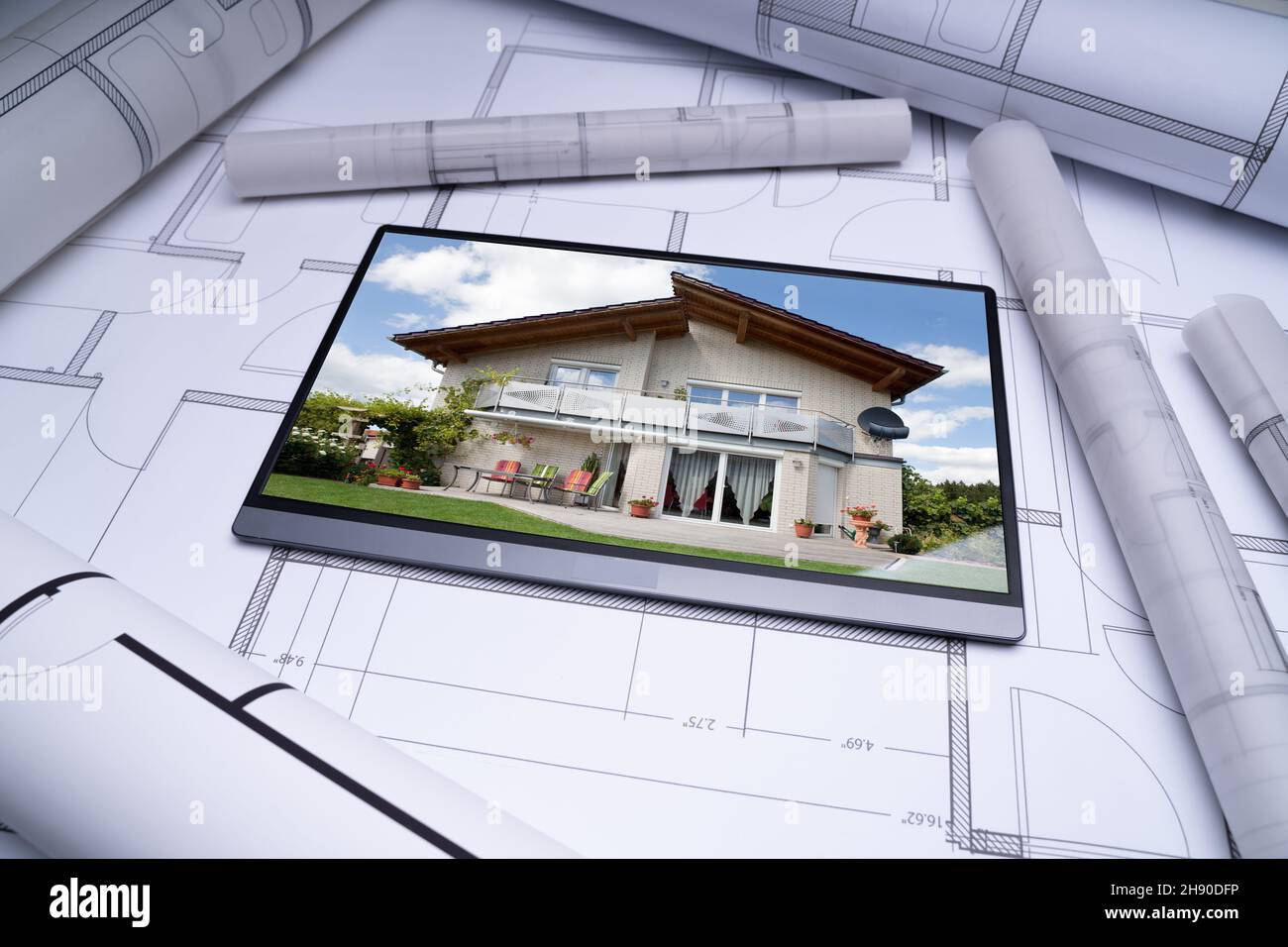 CCTV-Überwachungssystem Sicherheit auf Tablet-Computern Stockfoto