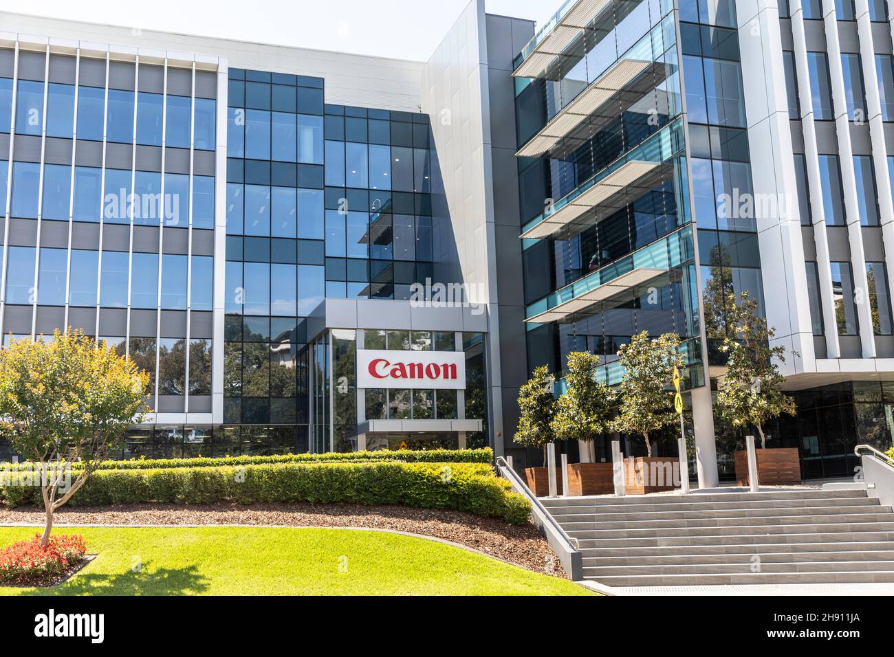 Canon Firmengebäude im Macquarie Park Sydney, NSW, Australien Stockfoto