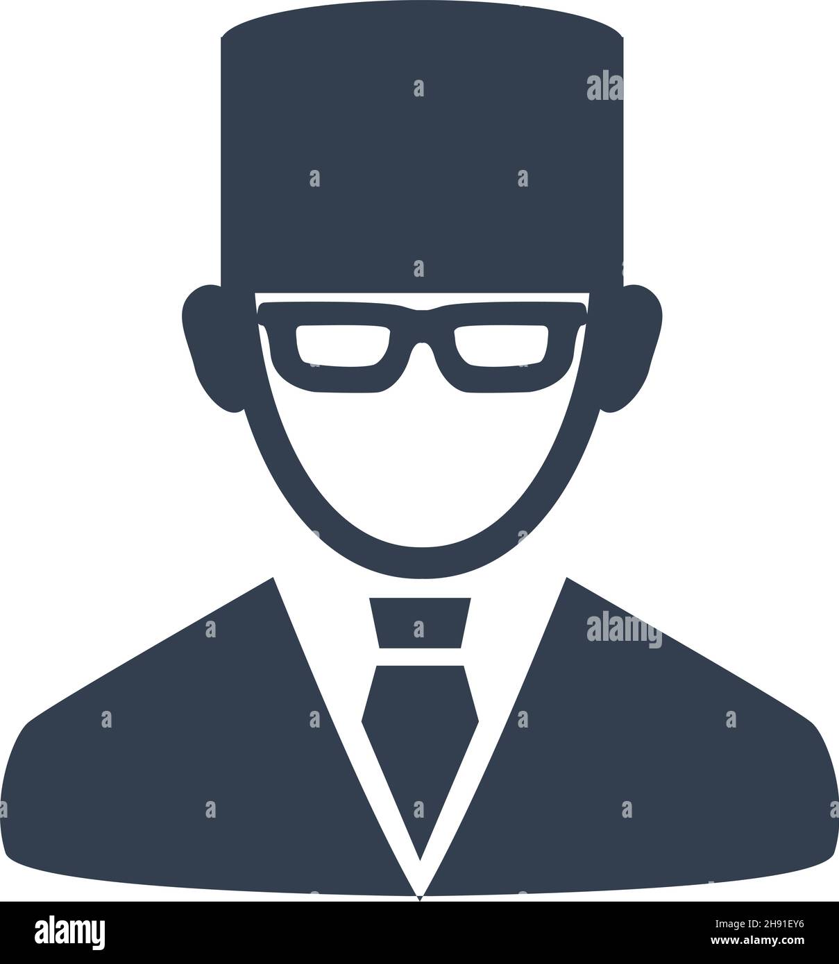 Doktor Mann Avatar Ikone Linie Kunst Stock Vektor