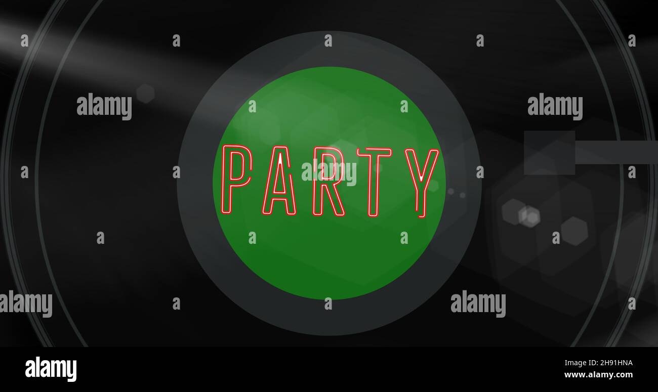 Vektorbild des Partytextes mit Aufnahme- und Kopierbereich Stockfoto