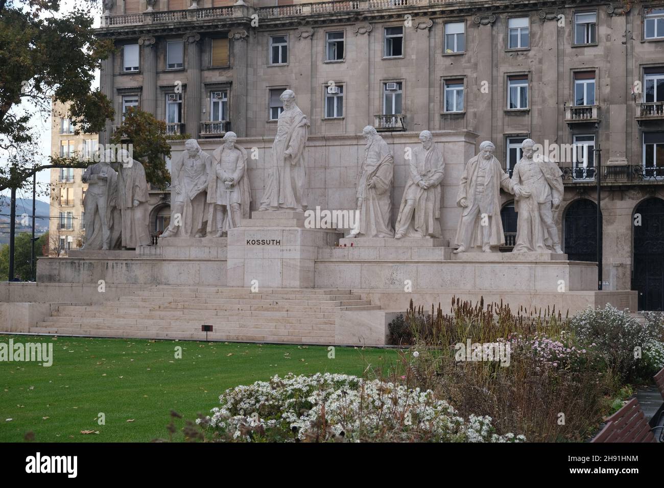 Lajos Kossuth Skulptur, ehemaliger Finanzminister von Ungarn Denkmal in Budapest. Stockfoto