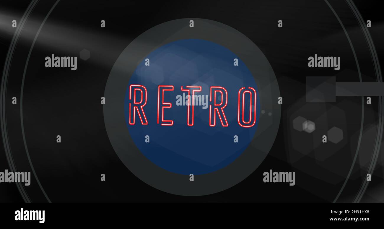 Vektorbild von Retro-Text mit Aufnahme- und Kopierbereich Stockfoto