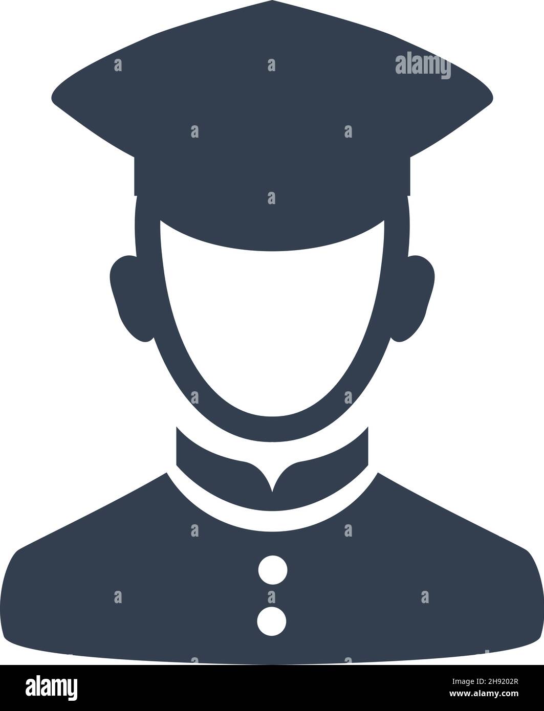 Avatar Worker Doorman Monochrom Icon line Kunst Stock Vektor