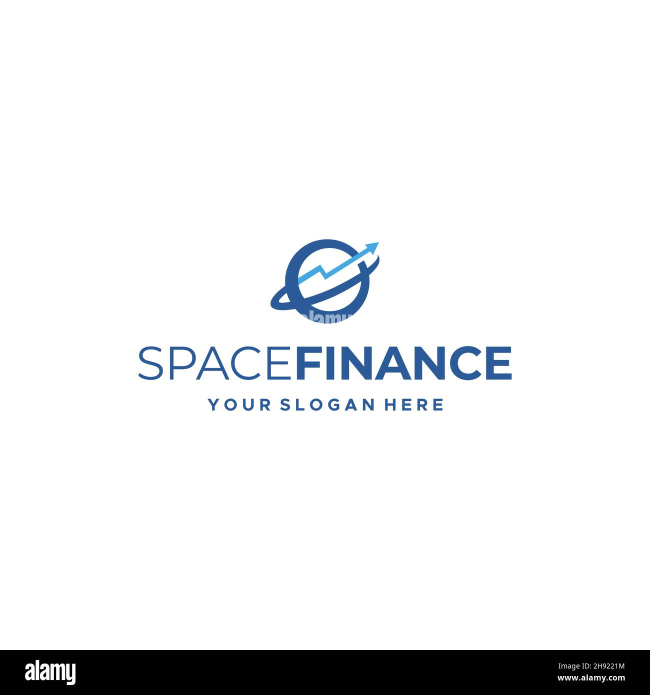 Minimalistisches SPACEFINANCE Circle Graph Logo-Design Stock Vektor