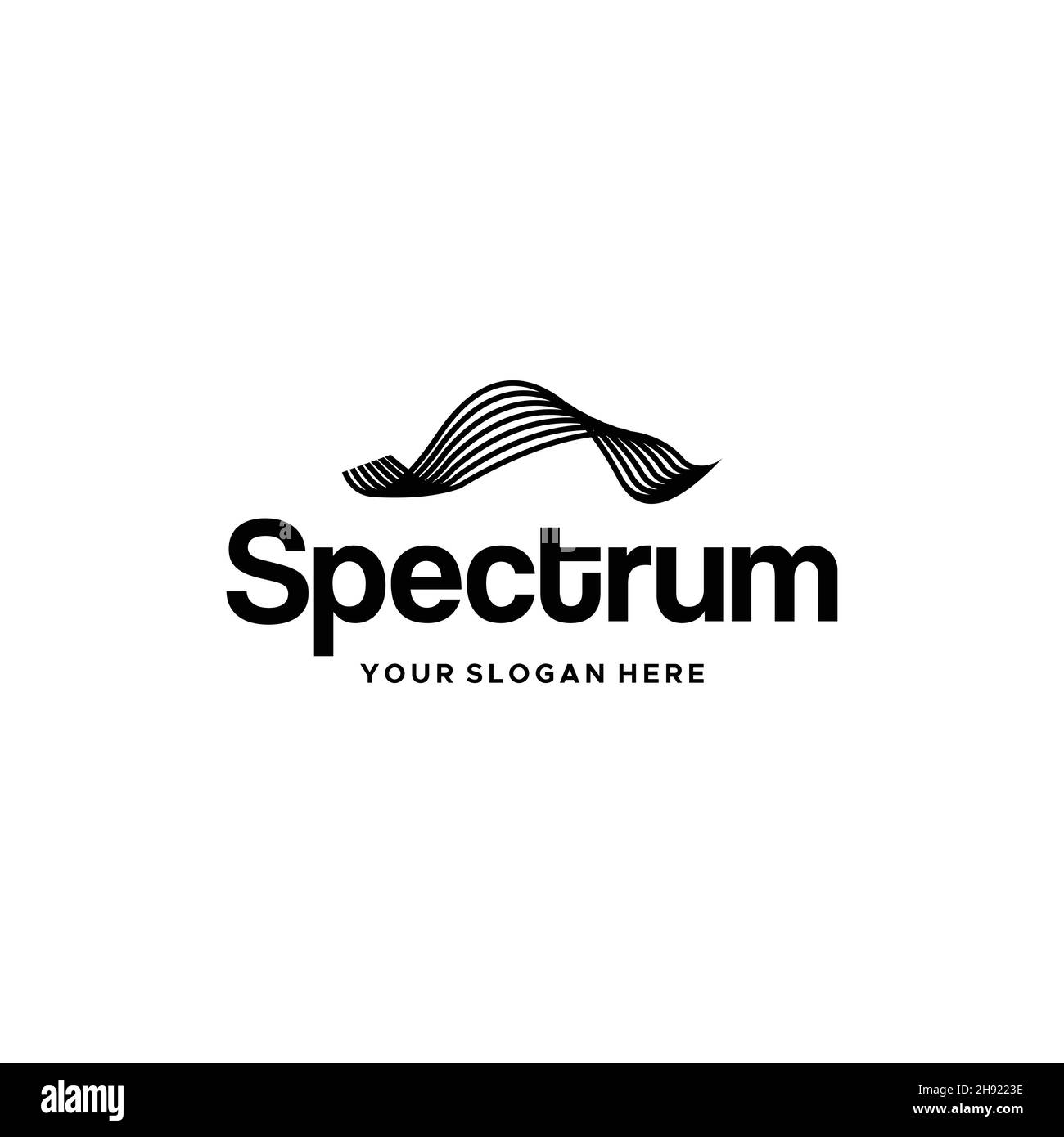 Minimalistisches Spectrum geometrisches Art-Logo-Design Stock Vektor