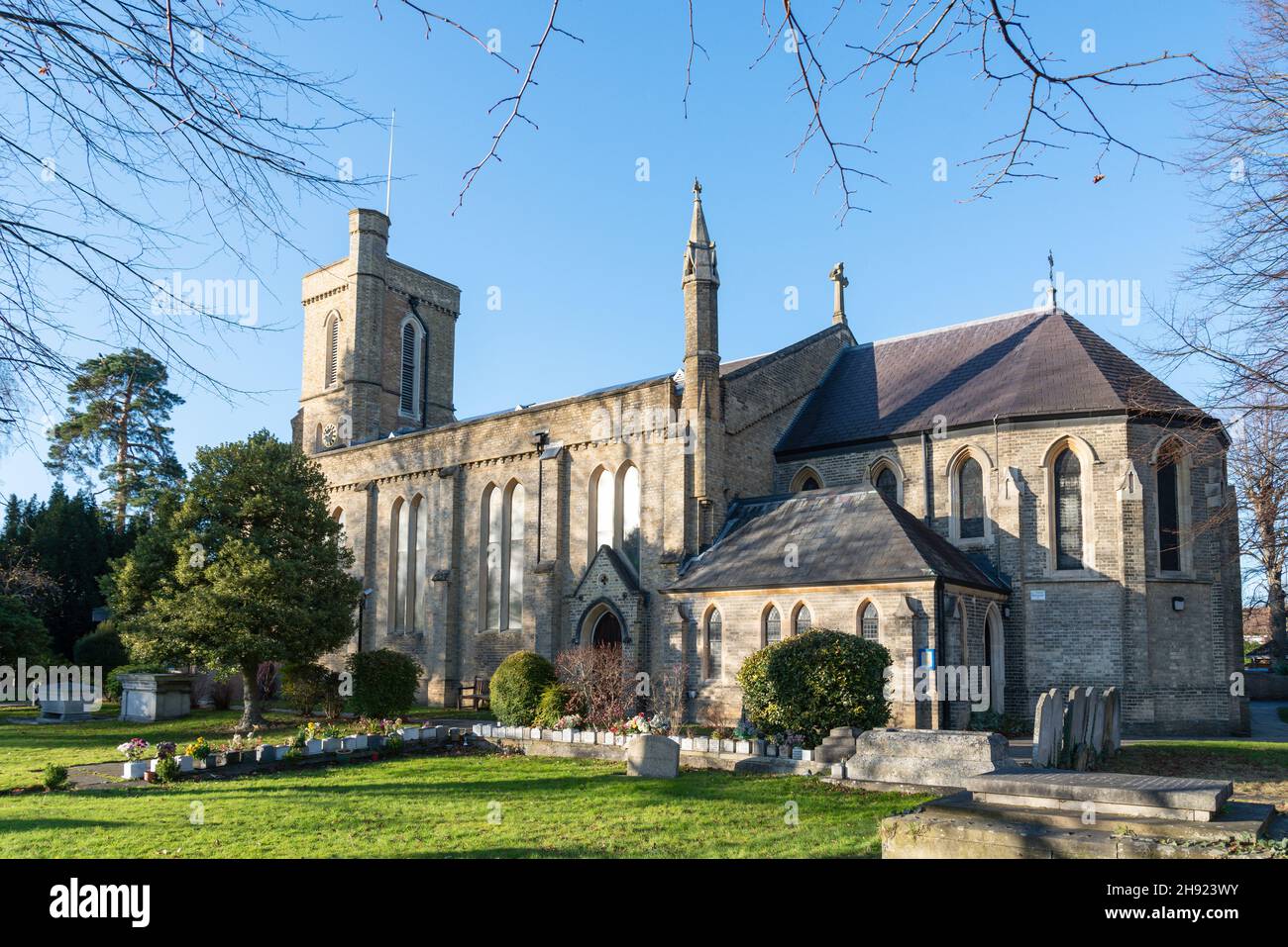 St Paul's Church, Church Road, Addlestone, Surrey, England, Vereinigtes Königreich Stockfoto