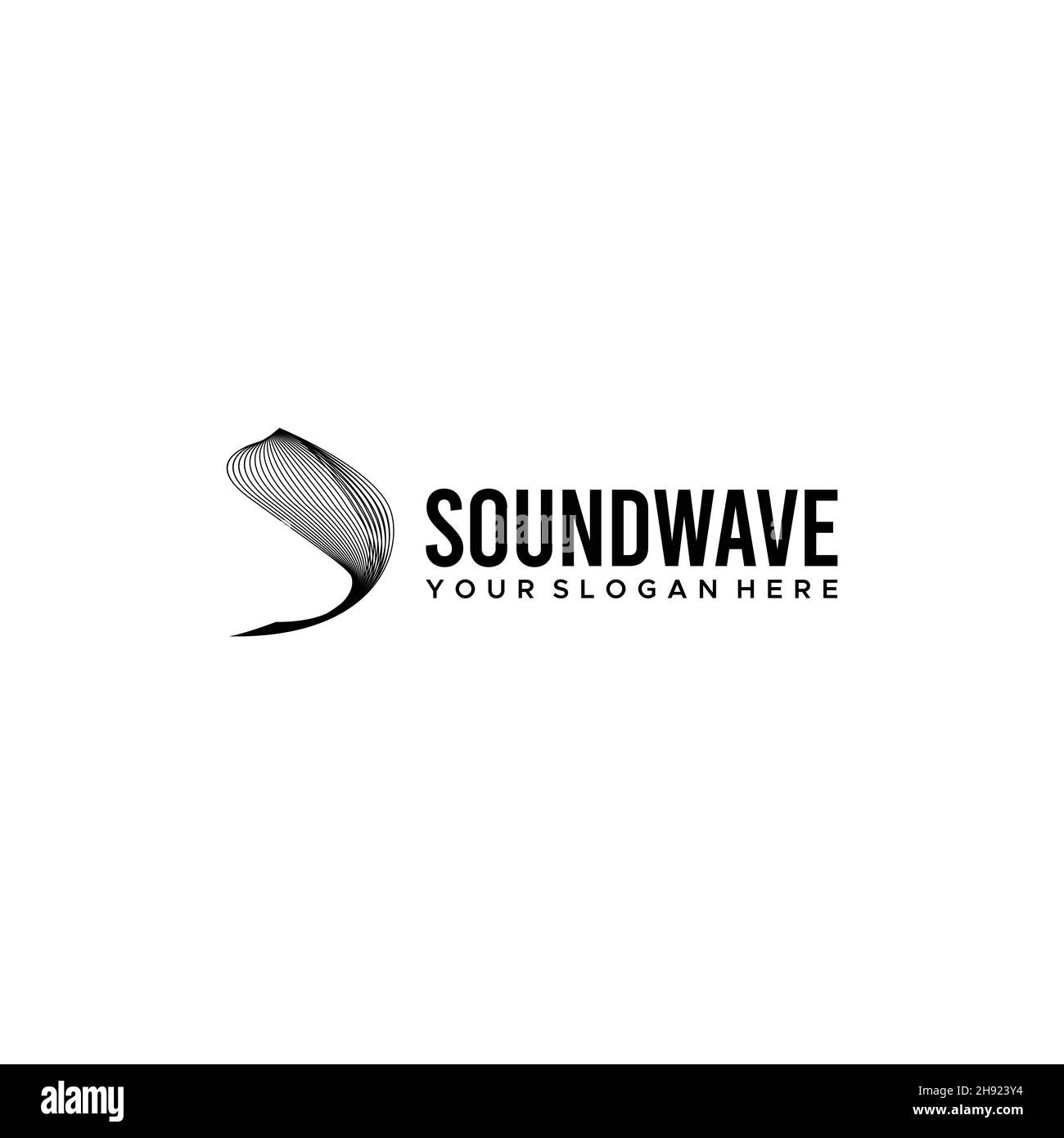 Minimalistisches SOUNDWAVE-Logo mit geometrischem Design Stock Vektor