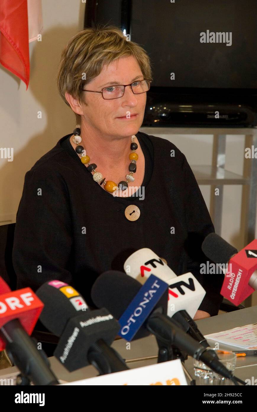 Wien, Österreich. 26. August 2008. Pressekonferenz mit Ursula HaubnerWien, Österreich. 26. August 2008. Pressekonferenz mit Ursula Haubner Stockfoto