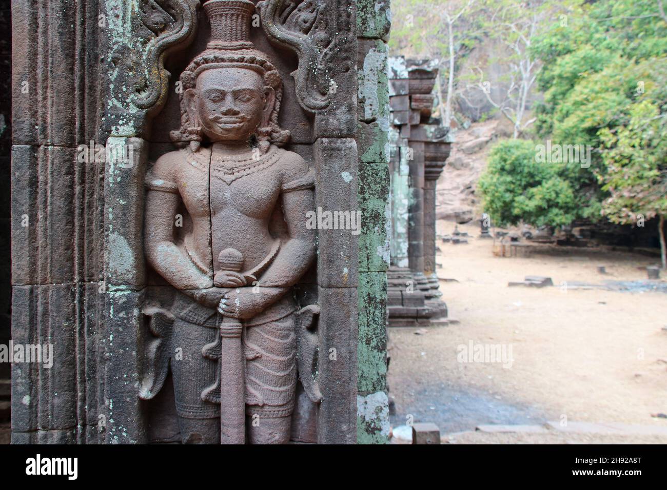 Ruinierter khmer-Tempel (Vat phu / Wat phou) in laos Stockfoto