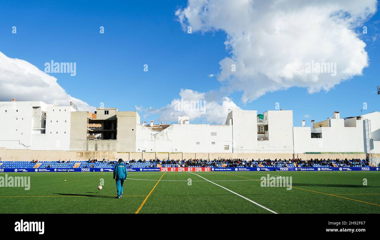 Malaga, Spanien. 02nd Dez 2021. Blick auf Estadio Vivar Téllez während des Copa del Rey-Spiels zwischen Vélez CF und UD Las Palmas.Endstand; Velez CF 2:3 UD Las Palmas. (Foto von Francis Gonzalez/SOPA Images/Sipa USA) Quelle: SIPA USA/Alamy Live News Stockfoto