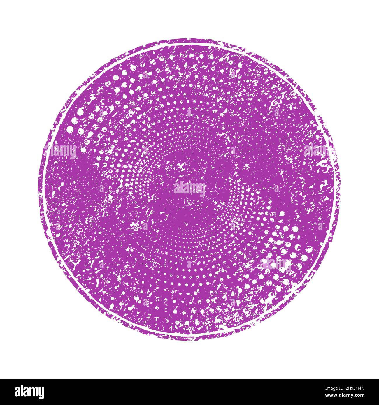 Abstrakte Grunge rosa Halbton gepunktete Form. Runde trendige Design-Element für Rahmen, runde Logo, Tätowierung, Zeichen, Symbol, Webseiten, Drucke Stock Vektor