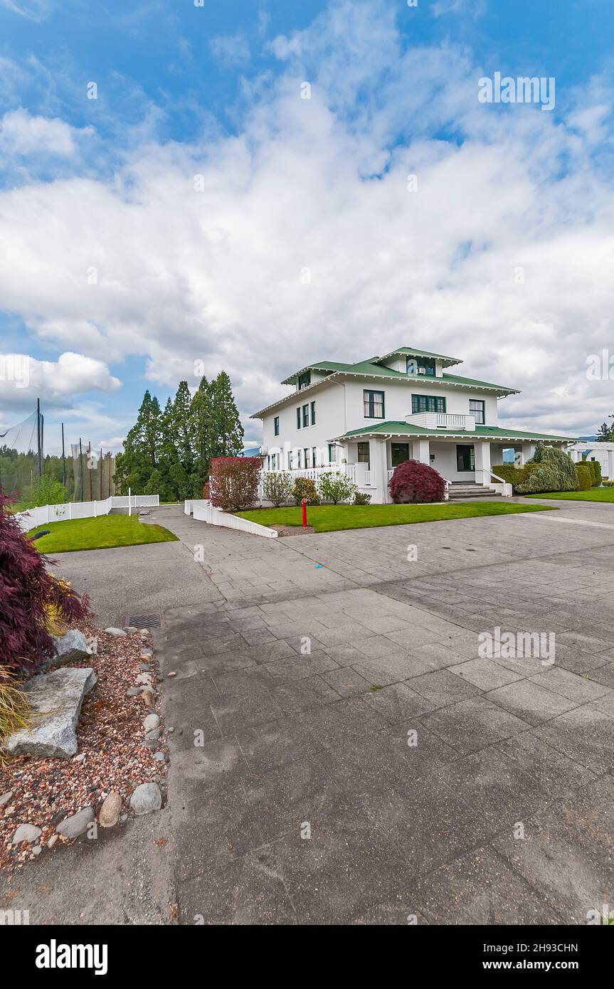 Olson Mansion und Golfplatz in Lake Wilderness, Washington. Stockfoto