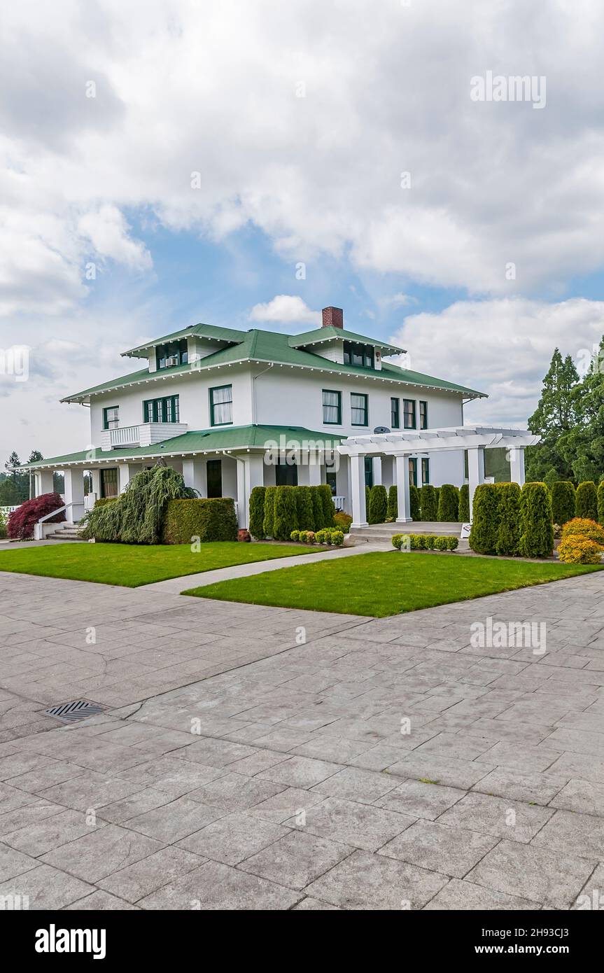 Olson Mansion und Golfplatz in Lake Wilderness, Washington. Stockfoto