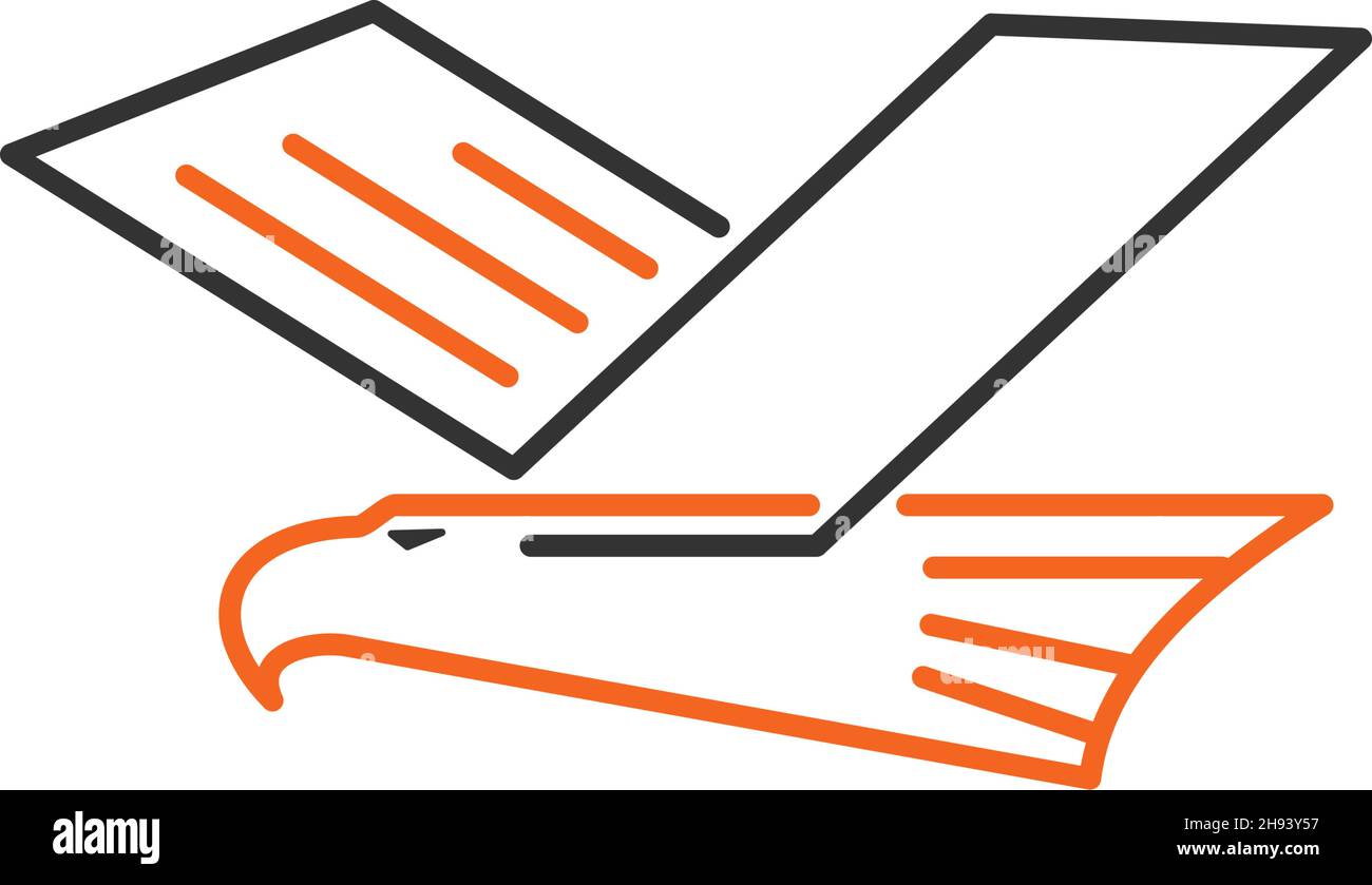 symbol für vorlage „eagle Bird book Education line“ Stock Vektor