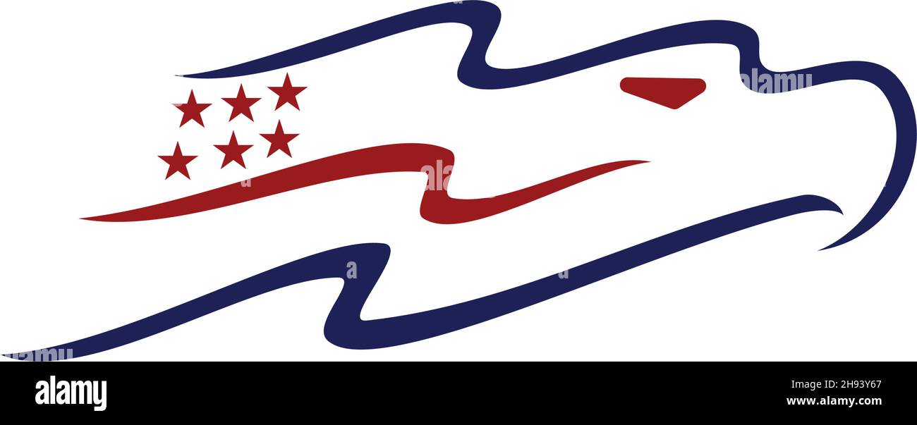 American Eagle Patriotic Illustration Icon-Vorlage Stock Vektor