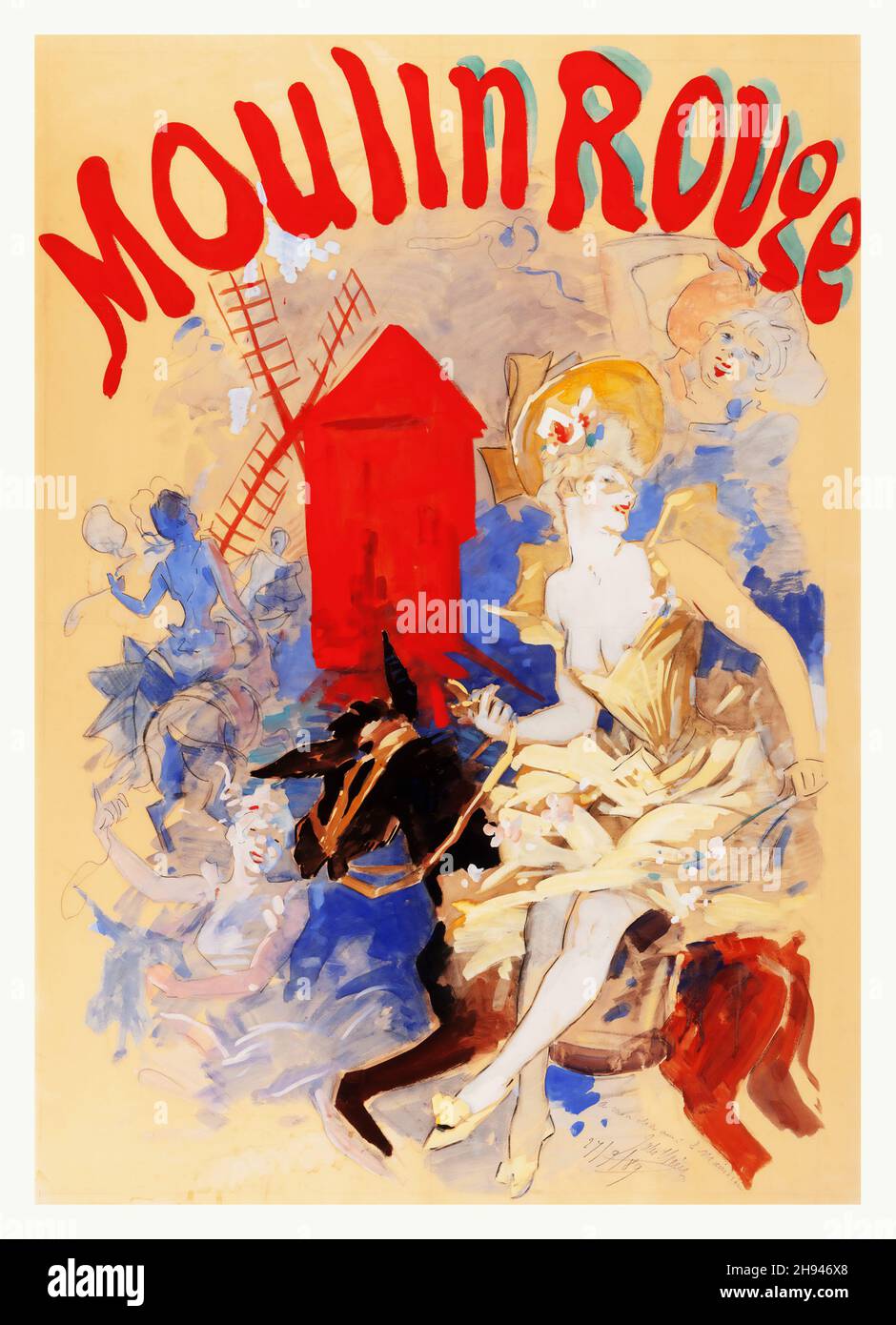 Moulin Rouge 1889 - Posterkunst von Jules Chéret (1836-1932). Französisch. Stockfoto