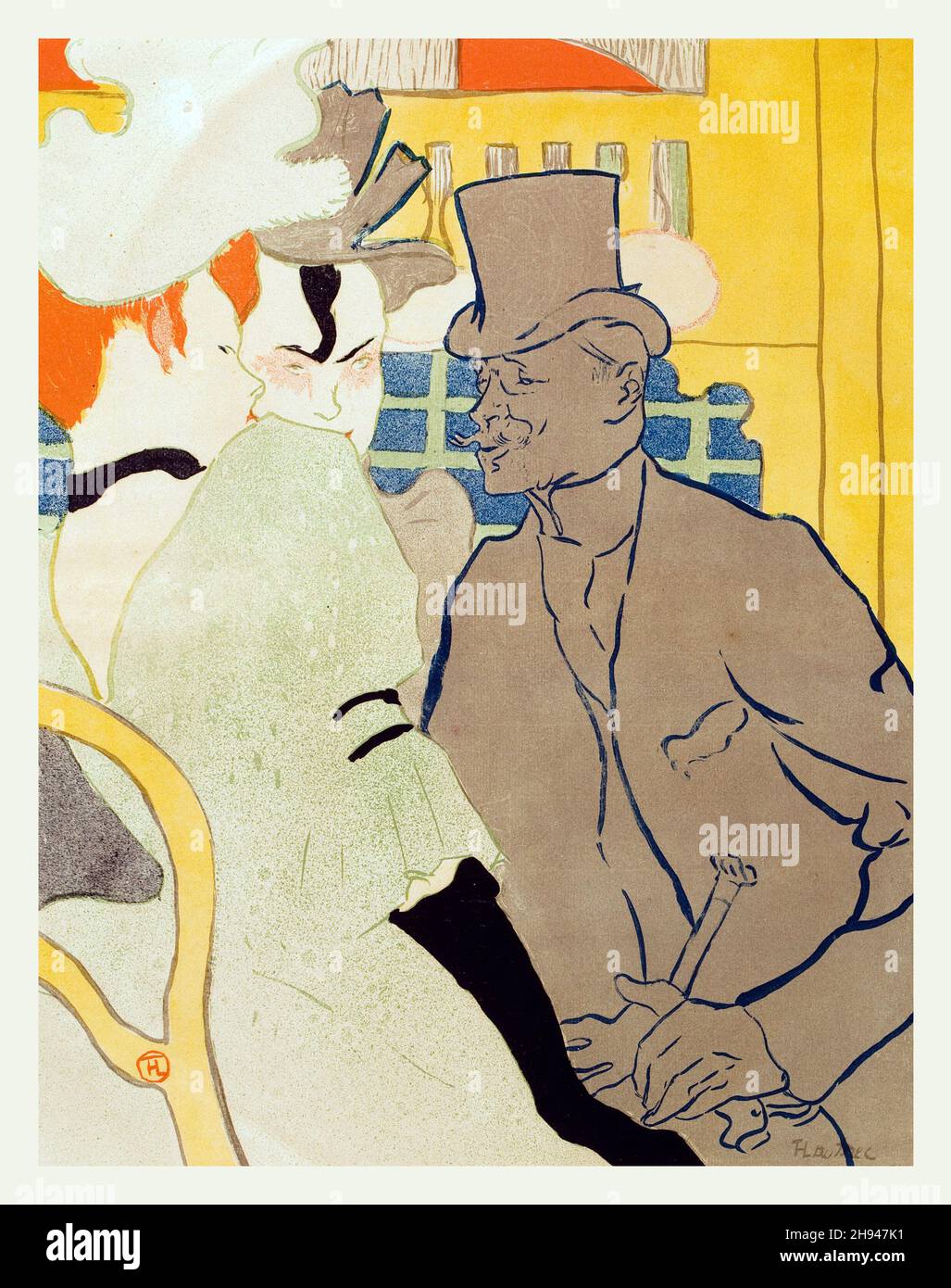 HENRI DE TOULOUSE-LAUTREC (FRANZÖSISCH, 1864-1901). L'Anglais au Moulin Rouge, 1892. Stockfoto