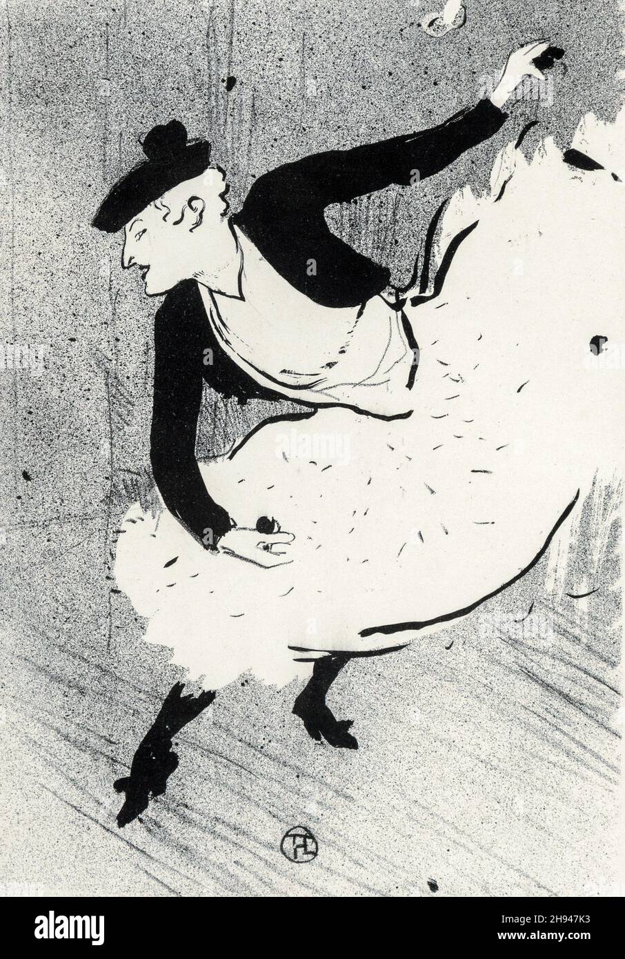 Henri de Toulouse-Lautrec (Französisch, 1864-1901). Edmee Lescot, von Le Cafe Concert, 1893. Frau auf der Bühne. Schwarz-Weiß-Abbildung. Stockfoto