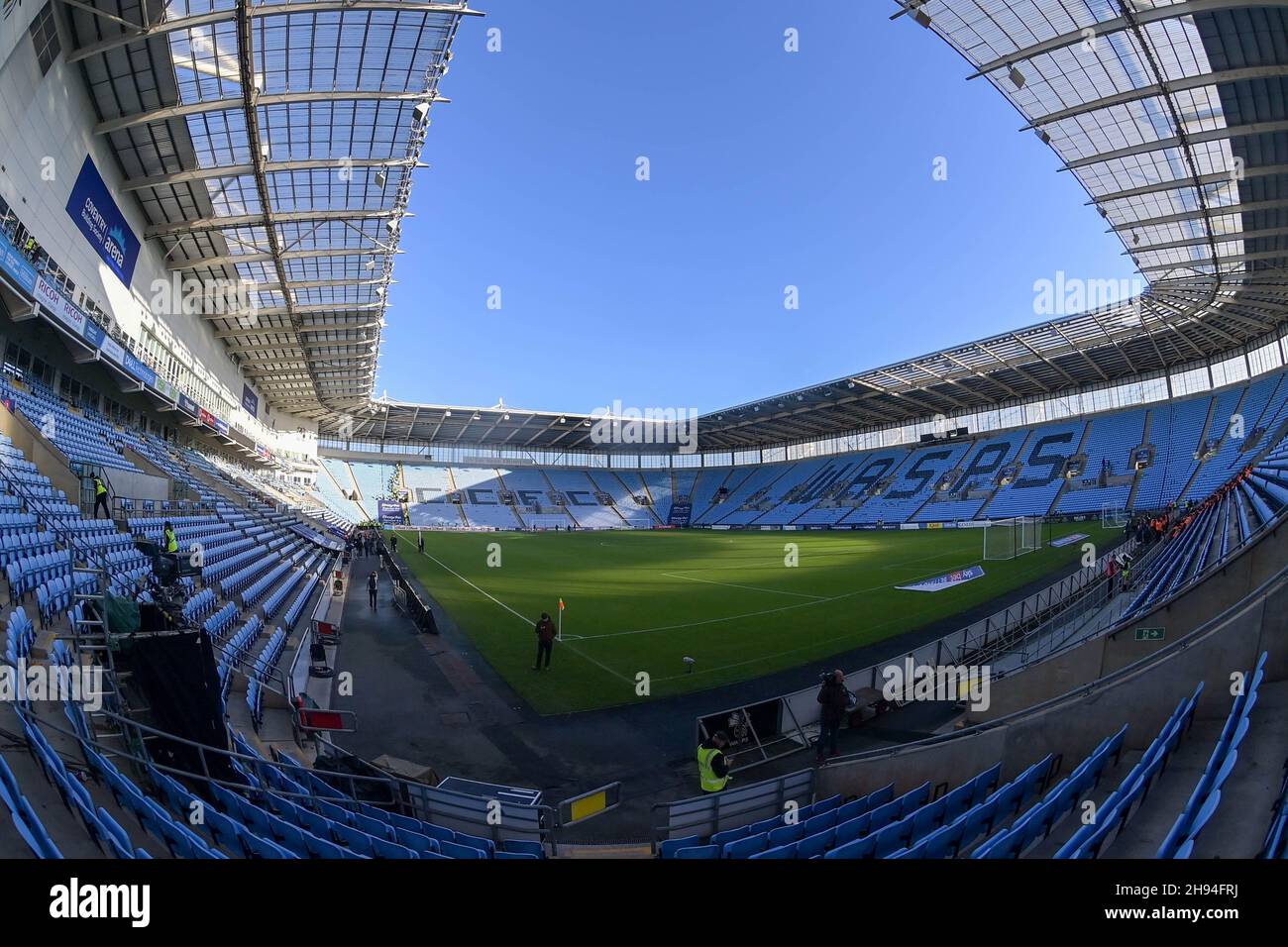 Coventry, Großbritannien. 04th Dez 2021. Birmingham, Großbritannien. 04th Dez 2021. General Stadium Blick auf die CBA Arena Coventry vor dem Start. In Birmingham, Großbritannien am 12/4/2021. (Foto: Gareth Dalley/News Images/Sipa USA) Quelle: SIPA USA/Alamy Live News Quelle: SIPA USA/Alamy Live News Stockfoto