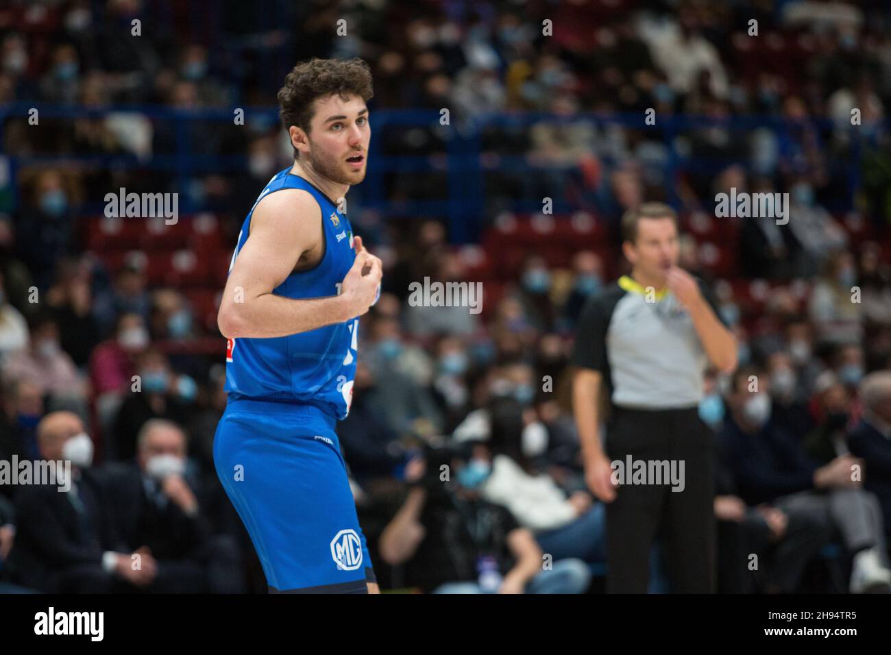 Assago, Mailand, Italien. 29th. November 2021. Alessandro Pajola (Italien) am zweiten Tag der FIBA Basketball-WM-Europameisterschaft (Endstand: Italien - Niederlande 75-73) (Bildnachweis: © Davide Di Lalla/Pacific Press via ZUMA Press Wire) Stockfoto