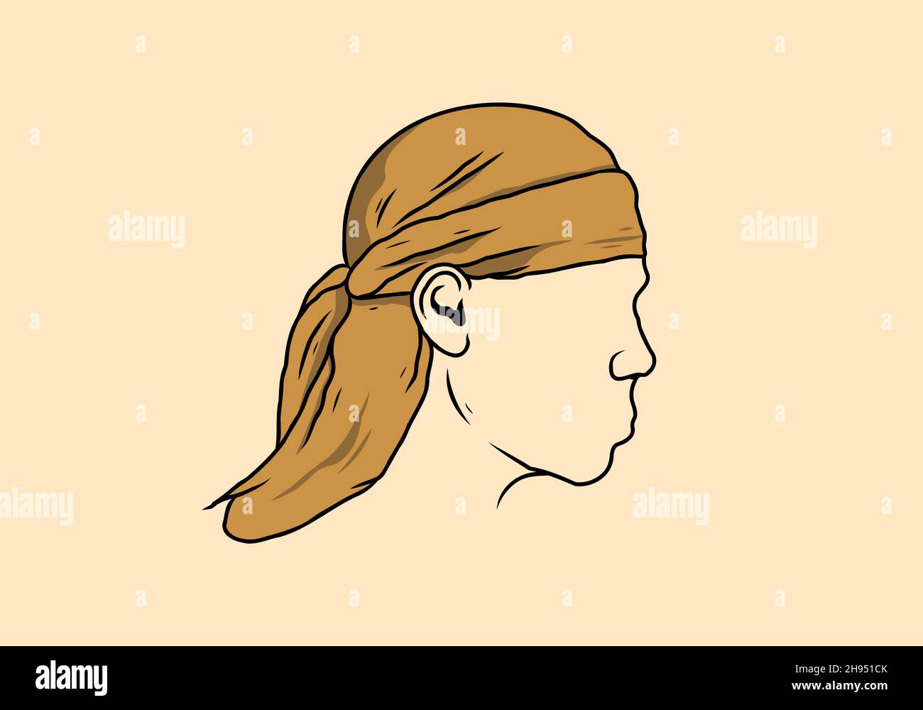 Mann in orangefarbenem duroo-Illustrationsdesign Stock Vektor