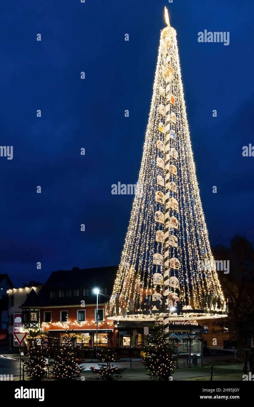 Vor Weihnachten in Waldbreitbach, Westerwald, Rheinland-Pfalz, Deutschland Stockfoto