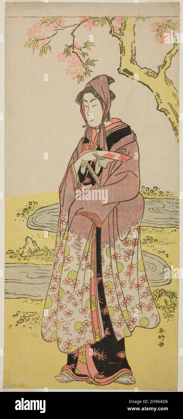 Der Schauspieler Segawa Kikunojo III als Kumenosuke im Theaterstück Keisei Natori Soga, aufgeführt im zweiten Monat, 1788, c. 1788. Stockfoto