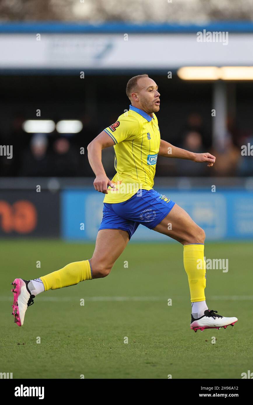 SOLIHULL, ENGLAND. DEZEMBER 4TH 2021. Lois Maynard von Solihull Moors während des Spiels der Vanarama National League zwischen Solihull Moors und Woking FC im Armco Stadium, Solihull, am Samstag, den 4th. Dezember 2021. (Kredit: James Holyoak/Alamy Live News) Stockfoto