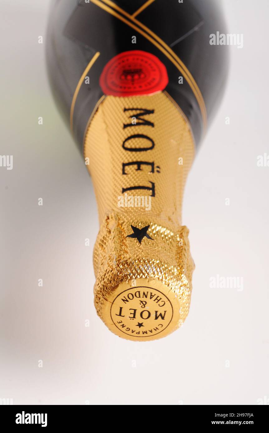 MOET und Chandon Brut Imperial Champagner Flasche , Sekt Stockfoto