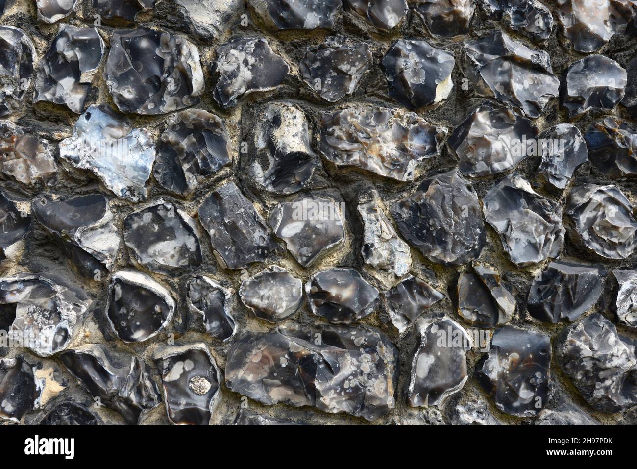 Nahaufnahme einer alten Steinmauer in Canterbury, Kent, Großbritannien Stockfoto