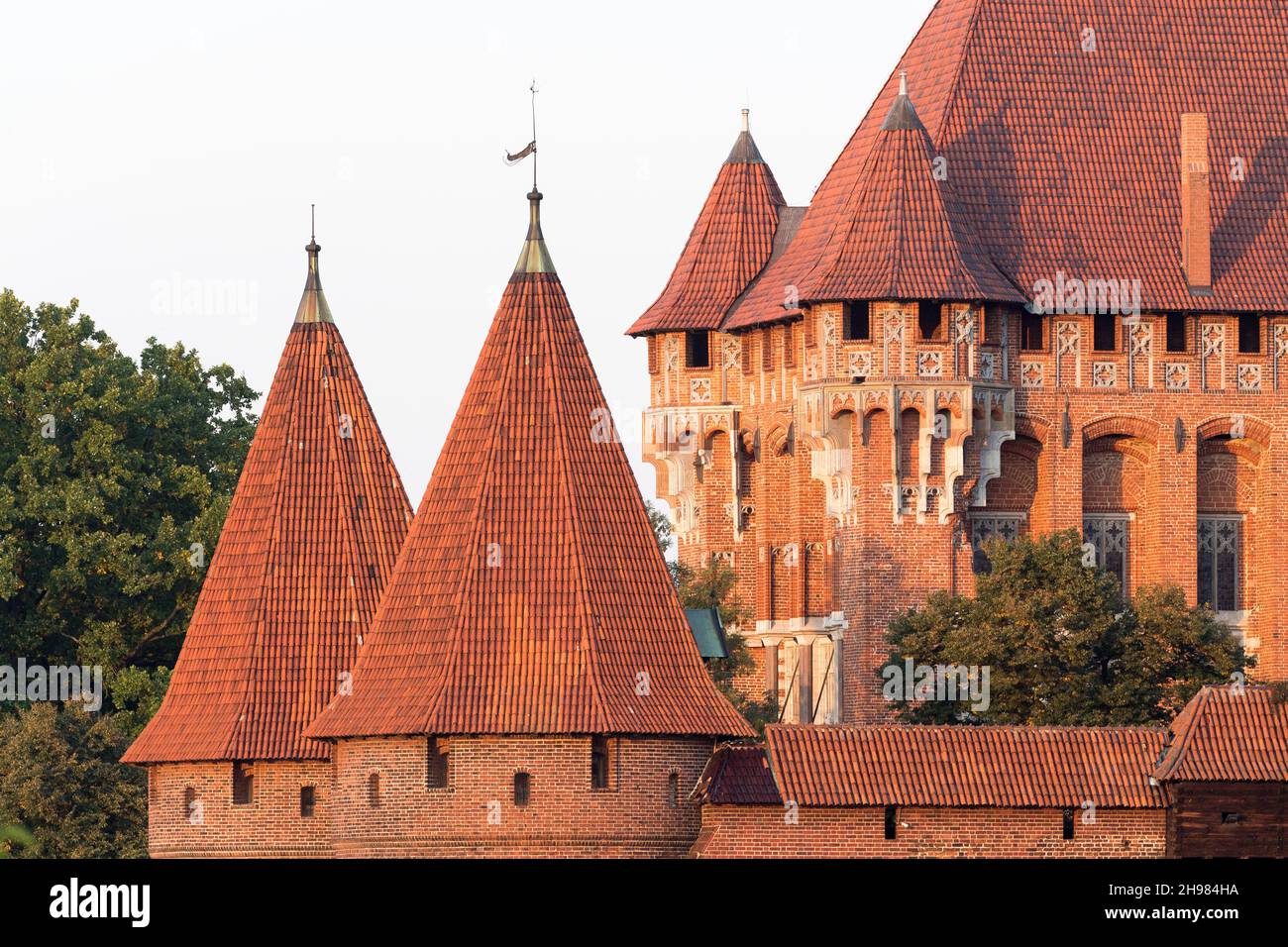 Das Gotische Grandmaster Palast in der Mitte der Burg des Deutschen Ordens Schloss von XIII bis XV. Jahrhundert Weltkulturerbe der UNESCO in Malbork, Polen Stockfoto