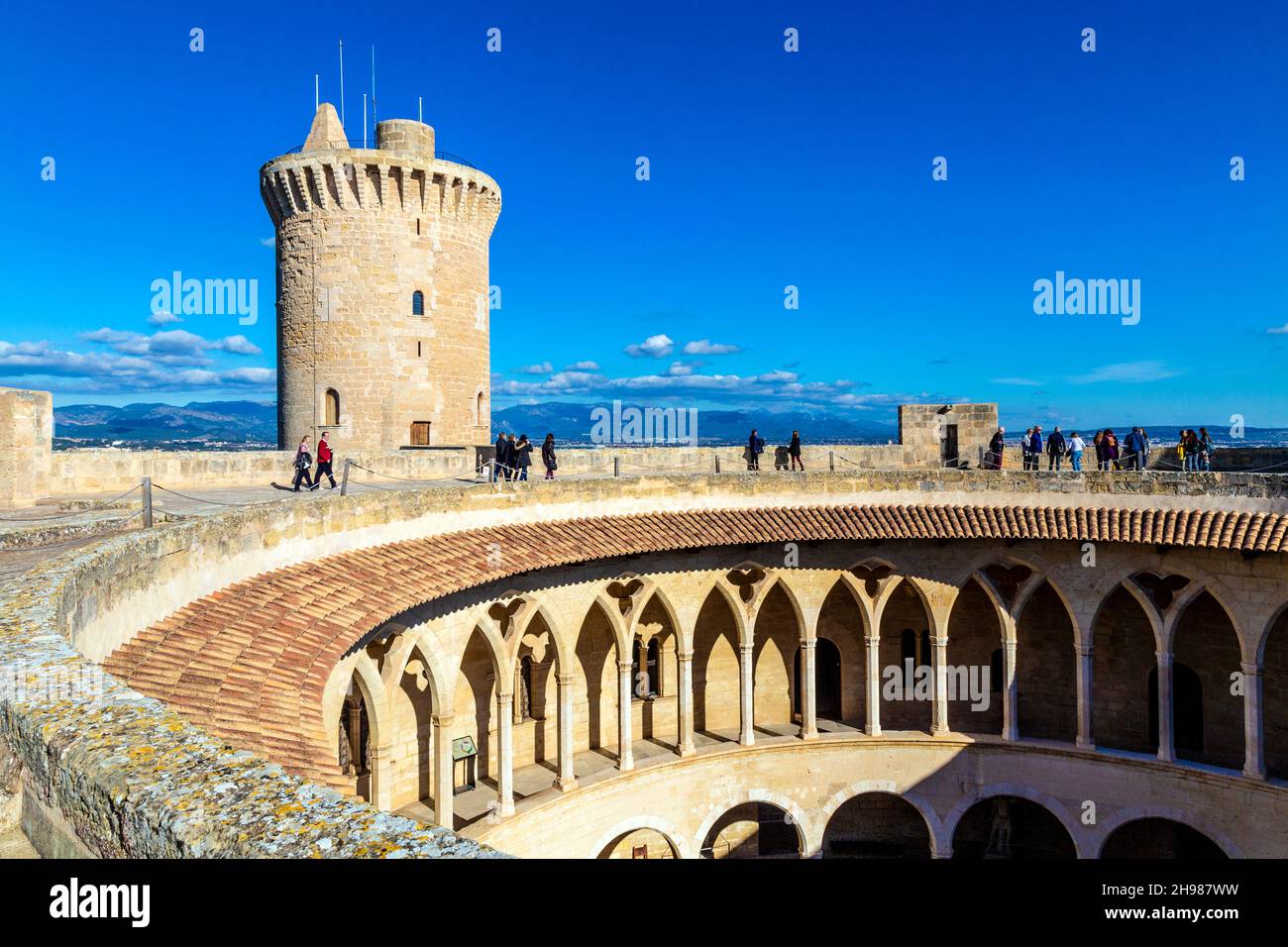 Castell de Bellver in Palma, Mallorca, Spanien Stockfoto
