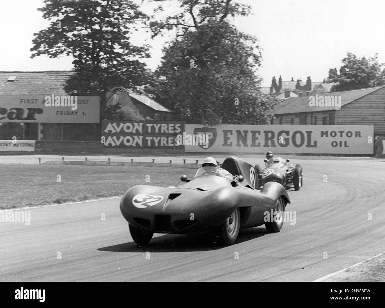 Connaught B-Alta von Ken McAlpine, British Grand Prix, Aintree, Merseyside, 1955. McAlpine zog sich nach 30 Runden aufgrund des Öldrucks aus dem Rennen zurück. Stockfoto