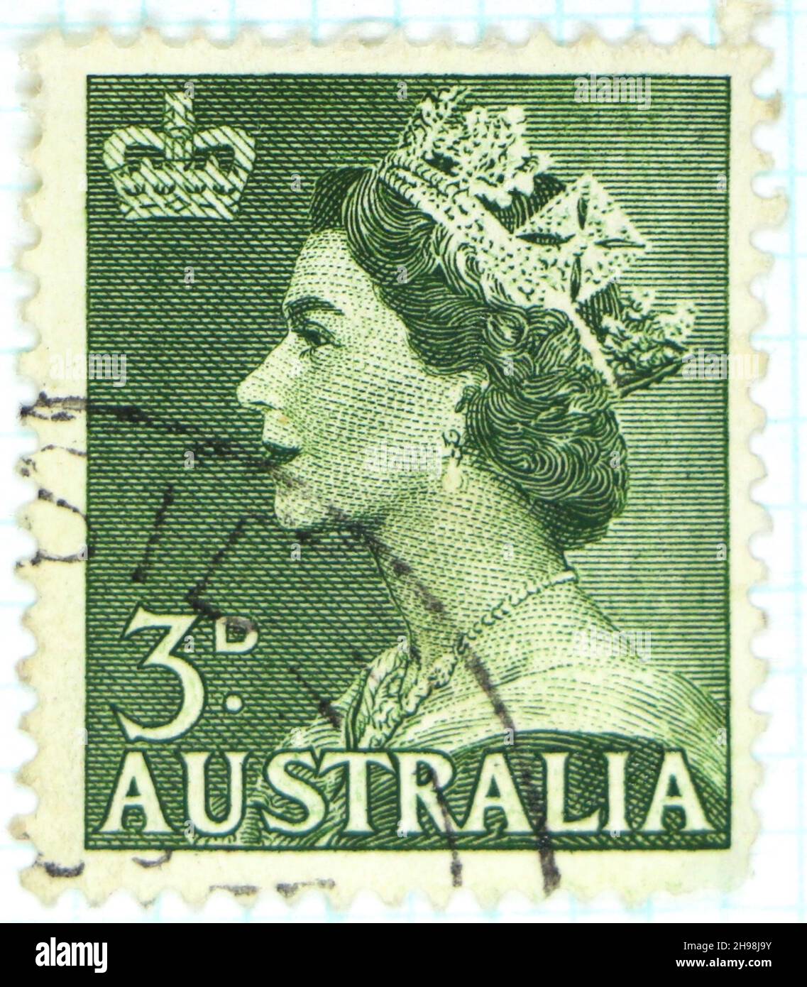 Foto einer australischen Briefmarke von 3D Stockfoto