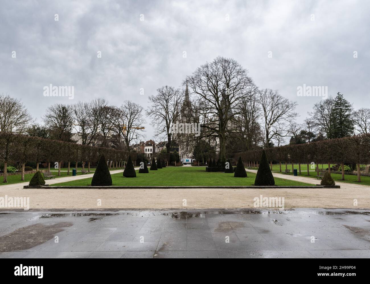 Laeken Laken, Region Brüssel-Hauptstadt / Belgien - 02 01 2018: Park und Denkmal der Königin Arid Stockfoto