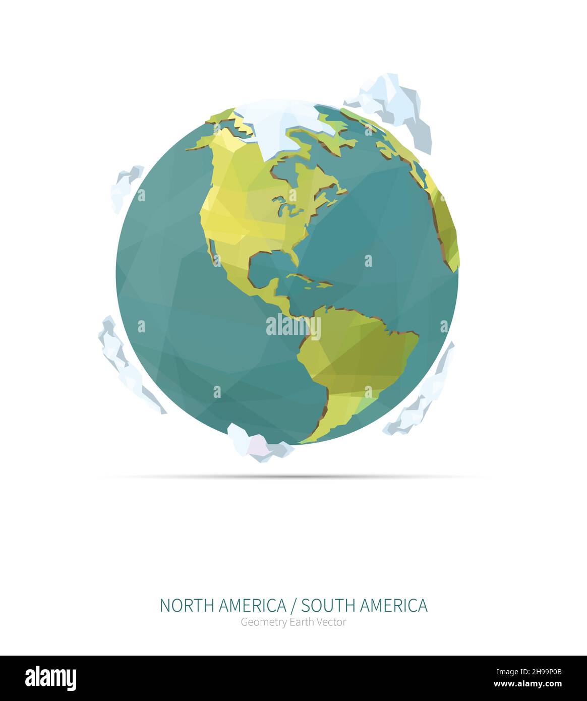 Erddarstellung. Niederpoly-Erdvektor. Stock Vektor