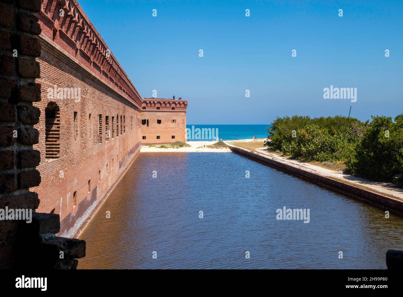 Fort Außen- und Nordschwimmbereich. Dry Tortugas National Park, in der Nähe von Key West, Florida, USA. Stockfoto