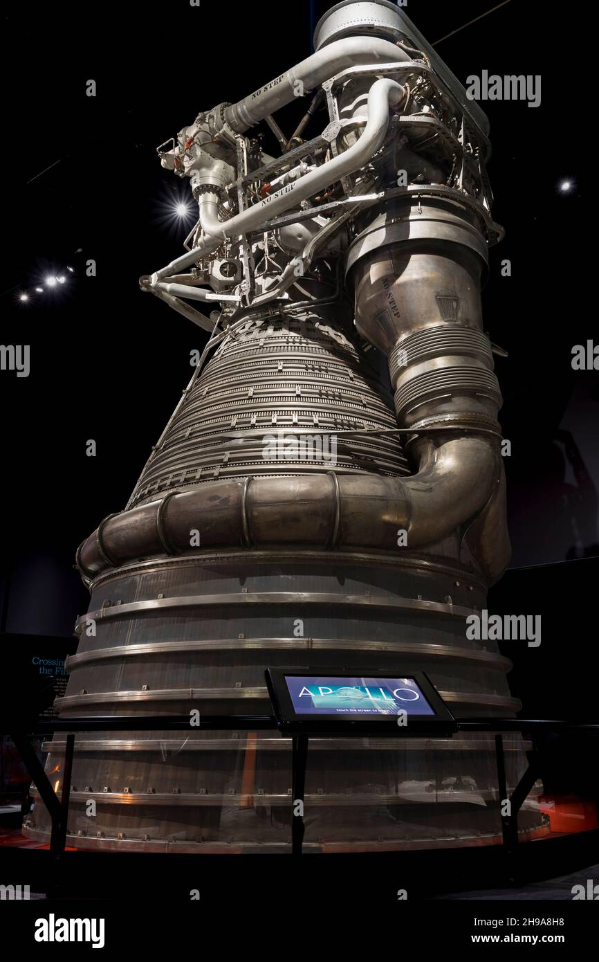 Rocketdyne F-1 Motor des Saturn V erste Stufe , Museum of Flight, Seattle, Washington State, USA Stockfoto