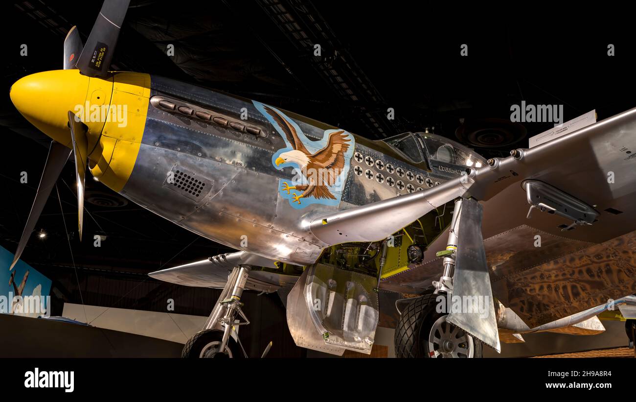 North American P-51D Mustang im Museum of Flight, Seattle, Washington State, USA Stockfoto