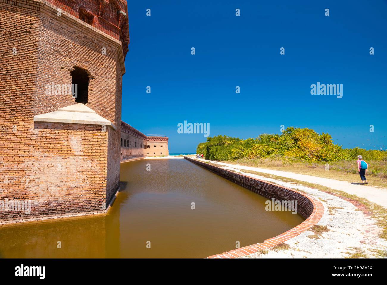 Außenansicht von Fort Jefferson. Dry Tortugas National Park, in der Nähe von Key West, Florida, USA. Stockfoto